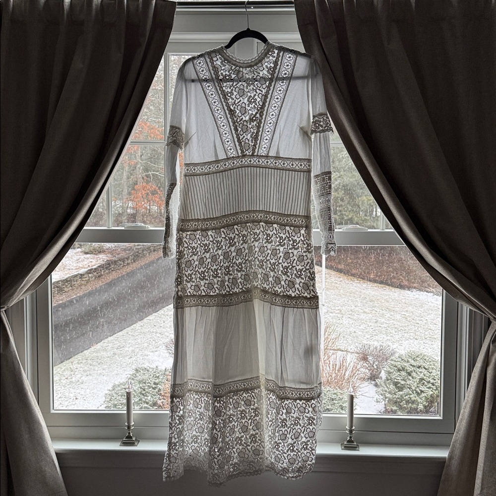 The Shirt Company 100% Cotton White Lace Dress Size 8